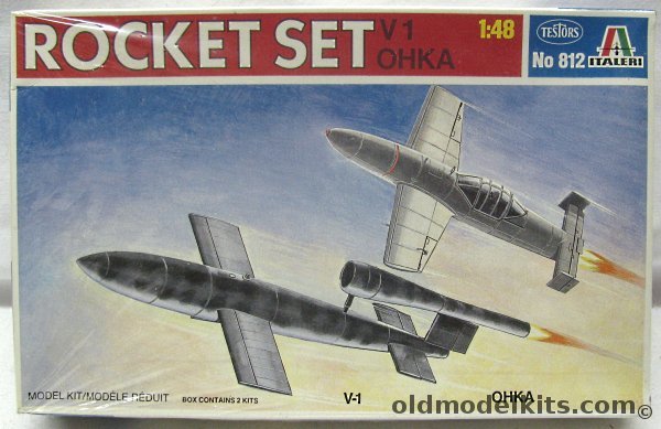 Italeri 1/48 Rocket Set V-1 and Oka - (Ohka Mk.II MYX-7) (ex Testors / Hawk), 812 plastic model kit